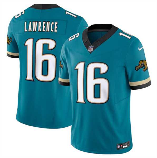 Men & Women & Youth Jacksonville Jaguars #16 Trevor Lawrence Teal 2024 F.U.S.E. Prowler Throwback Vapor Limited Football Stitched Jersey,We sell and wholesale Men & Women & Youth Jacksonville Jaguars #16 Trevor Lawrence Teal 2024 F.U.S.E. Prowler Throwback Vapor Limited Football Stitched Jersey on line form chian!